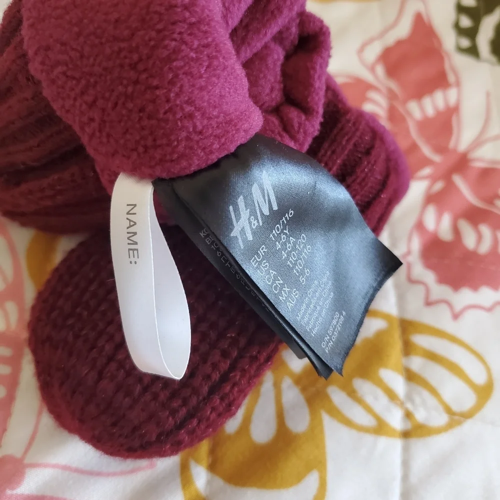 H&M Girls Knit Gloves 4-6y